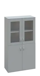 SPO 22 skříň 4-dveřová/ 2x sklo lamino - šedá